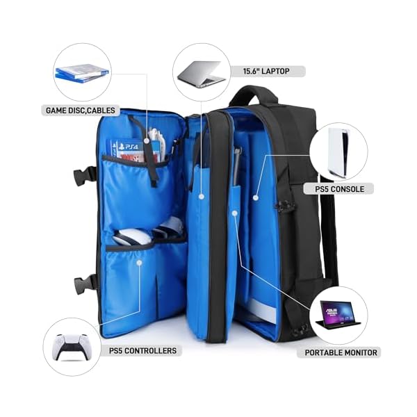 PGmoon Mochila de viaje compatible con consola PS5/PS4 - Image 3