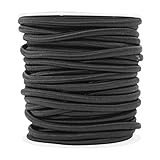 Mandala Crafts 1/5 Inch 5mm 22 YDS Black Round Elastic Cord for Kayaks, Camping - Stretch Cord Elastic String Cord – Heavy Duty Elastic Rope Cord for DIY Crafting Sewing
