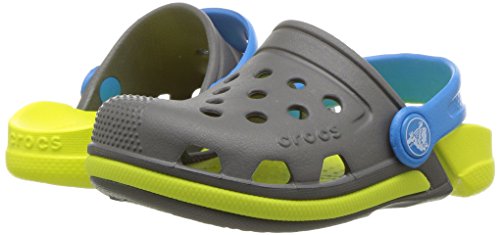 Sandália, Crocs, Electro III Kids, Cinza/Verde, 24, Criança Unissex