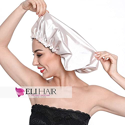 Image of Stain Bonnet Silk Sleep Cap Adjustable Satin Cap for Night Sleeping Hair Bonnet Reversible Double Layer