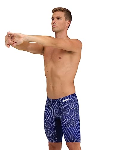 Arena Men's Performance Kikko Pro Swim Jammer Trunks, Navy/Navy Multi, 22