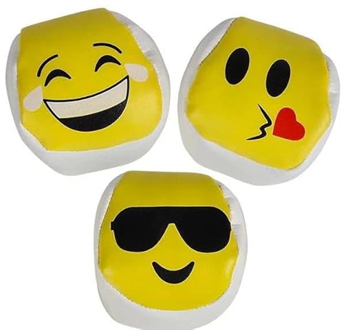 Set of 3 Emoticon KIckbags,Approx. 2 Inches Each, Hackys, Hackeys, Kick Sacks.