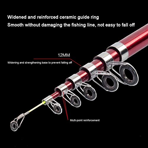 Fishing Rod Combo Fishing Tools Fishing Rod Set Super Strong Fishing Rod And Metal Reel Combo ，Telescopic Fishing Rod With Extended Comfort Handle, 6.89Ft, 6000, Red Fishing Rod Kit ( Size : 3.6M ) #TOP4