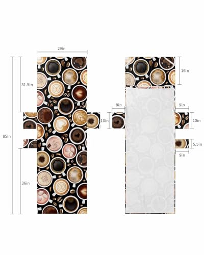 Coffee Beach Lounge Chair Towel Cover, Soft Chaise Lounge Towel with Side Pockets Patio Pool Chairs Cover for Beach/Pool Sunbathing 29x85 Coffee Cups Pink Brown Beige Vintage