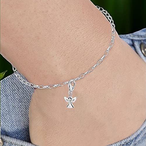 Goldene Hufeisen mini klein Schutzengel Karabiner Charm Anhänger für Bettelarmband aus 925 Sterling-Silber mit Zirkonia