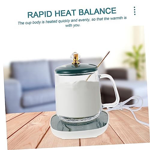 Alipis 1Set Coffee Cup Warmer Creative Mug with Heating Coaster for Tea Milk Present for Holidays US Plug Compatible Design for Daily Use