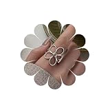 Cybche Vintage Hollow Grande Fiore Anello Minimalista Floreale Nocche Dito Anelli Boho Regolabile Aperto Margherita Anello Gioielli Per Le Donne