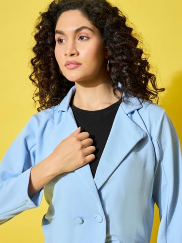 Image of DIMPY GARMENTS Women's Stylish Solid Polyester Formal and Casual Wear Cropped Jacket