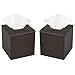 J JACKCUBE DESIGN JackCubeDesign Square Tissue Box Cover Holder Case Kleenex Cover Holder Box Napkin Holder Organizer Stand(Set of 2, Brown, 5.4 X 5.4 X 5.6 inches)- :MK272AA