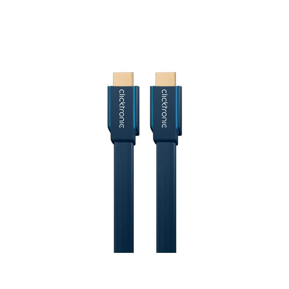 Clicktronic 70314 Casual High Speed HDMI Flat Cable with Ethernet, 2m Length