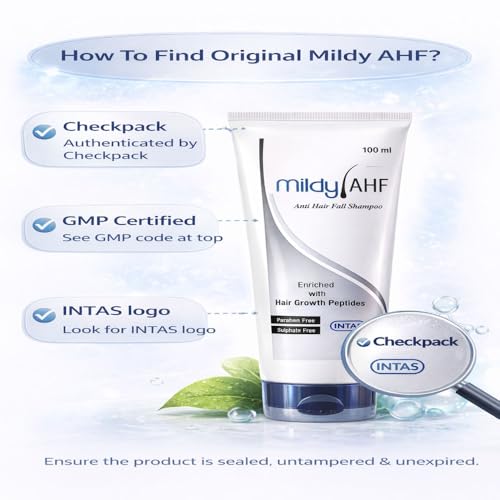 Image of Mildy AHF Anti Hair Fall Shampoo For Hair Growth 100 ml Pack of 1
