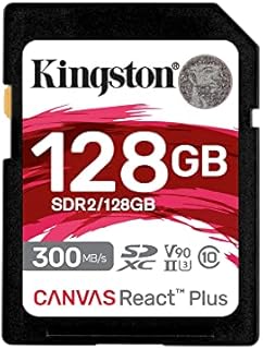 Kingston Canvas React Plus 128GB SDXC Memory Card UHS-II 300R/260W U3 V90 for Full HD/4K/8K - SDR2/128GB