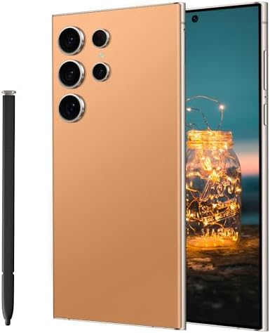 C24 Ultra 5G Smartphone,6+256GB Unlocked Phone, Android 13.0，48+108MP Zoom Camera,6.8″ HD+ Display, Long Battery Life 6800mAh,Dual SIM 5G Cell Phone, Dual SIM,Build-in Pen Phone (Orange)