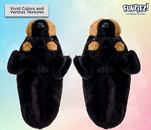 Silver Lilly Rottweiler Dog Slippers - Animal Slippers Novelty Costume (Black/Tan, X-Large) #TOP2