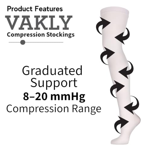 Image of 2 Pairs Compression Stockings Medical Thigh High Anti Embolism - Unisex Ted Graduated Moderate Compression [8-20 mmHg] Hose Socks with Inspection Hole and Non Slip Top Band - for Support, Circulation & Pressure