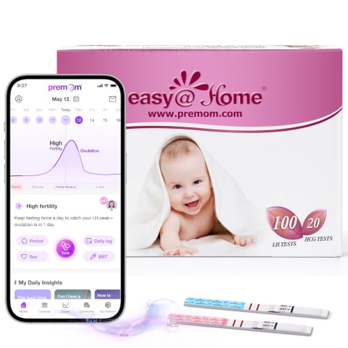 Easy@Home Test Ovulazione e Test Gravidanza, Aumenta le tue Probabilità di Rimanere Incinta, Accuratezza Oltre il 99.8%