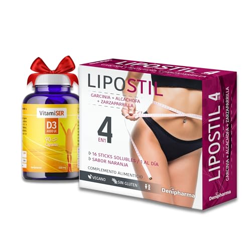 Pack Lipostil + Vitamina D3 – Actua en Abdomen Caderas y Piernas – Vitamina D3 4000 UI Refuerzo Huesos Articulaciones y Sistema Inmunológico | DENIPHARMA