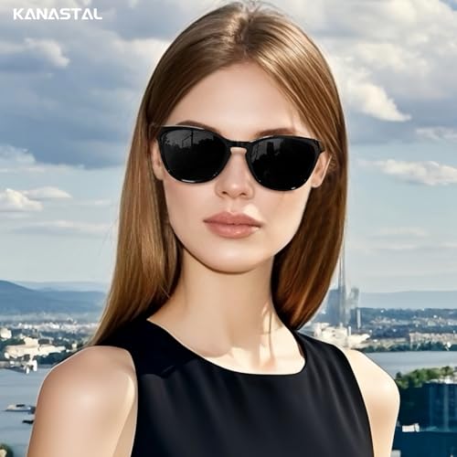 KANASTAL Polarized Sunglasses for Women Men, Classic Driving Ladies Sun Glasses, Fashion Butterfly Shades for Womens Outdoor 100% UV400 Protection