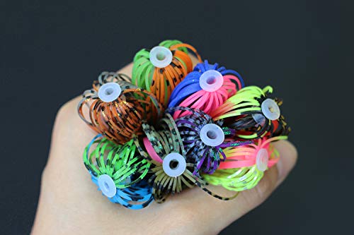 Tigofly 9 Pcs 9 Colors Colorful Silicone Skirts Streamer Spinnerbait Buzzbait Squid Rubber Lure Baits Fishing Lures Accessories (Assorted) #TOP3