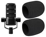 SOULWIT 2 Stück Mikrofon Pop Filter für RØDE(Rode) PodMic Cardioid Dynamic Broadcast Kopfhörer, Schutz Mikrofon Schaum Abdecken Windschutz