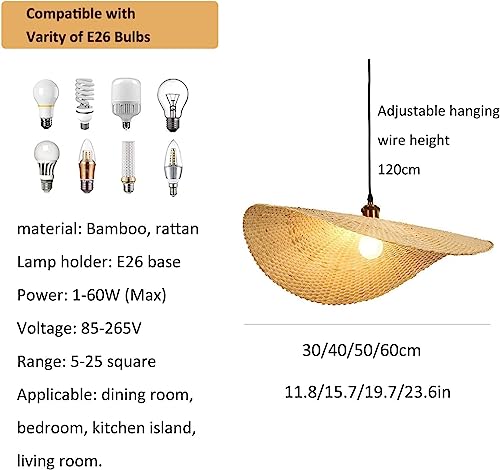 Chandelier rotan suspension créative lampe boho plafond pour cuisine