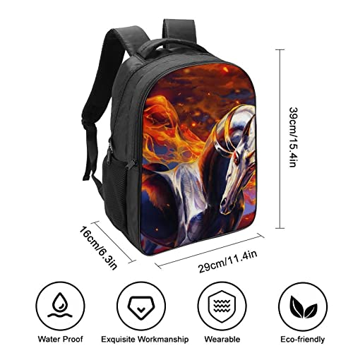 3D Cool backpack motif cheval sac à dos décontracté ergonomique