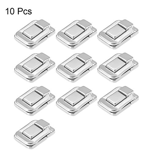 Uxcell Toggle Catch Lock, 40Mm Retro Decorative Silver Tone Hasp W Screws For Suitcase Chest Trunk Latch Clasp, Pack Of 10 #TOP4