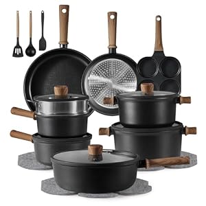 CAROTE 24pcs Nonstick Cookware Sets, Pots and Pans Set