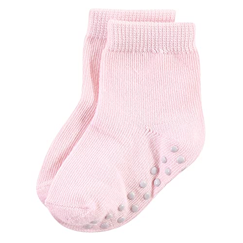 Touched By Nature Baby Boys Organic Cotton With Non-Skid Gripper For Fall Resistance Casual Sock, Solid Black Pink, 6-12 Months Us #TOP7