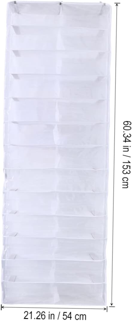 INOOMP Large Over the Door Shoe Organizer Hanging Rack Space Saver for Closet Storage White Quick Assembly with Hooks Suitable for Bedroom Dorm Apartment Small Item Storage