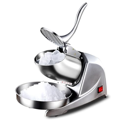 Generico Tritaghiaccio Elettrico Professionale 95kg/h, Tritatore Ghiaccio con Lama Acciaio Inossidabile e Spessore Regolabile per Ghiaccio Tritato e Coni Neve, Ideale per Casa e Bar