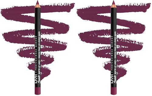 Image of NYX PROFESSIONAL MAKEUP Suede Matte Lip Liner, Velvety-Smooth, Long-Lasting Formula For A Defined Lip Makeup Look - Girl Bye (Purple) (Pack of 2)