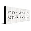 Grandkids personalized art gift for grandparents whitewashed wood 95×26 block mount  urban country home decor