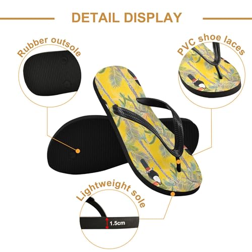 Burbuja Tropical Birds Palm Trees Flip Flops for Women Men, Soft Thong Sandals Rubber Slippers for Pool Beach Essentials3