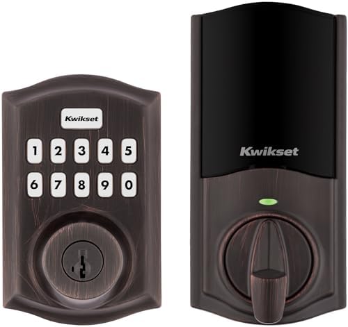 Kwikset HomeConnect 620 Z-Wave Long Range Enabled Keypad Smart Lock Convenient Keyless Entry, Customizable User Codes, Ring Alarm Compatible, Hub Required, Sold Separately Venetian Bronze Traditional