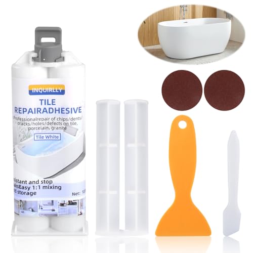 Kit de ReparacióN de BañEra Blanco, Kit de ReparacióN de Fregaderos, Juego de ReparacióN de BañEras, Kit Reparacion Plato Ducha Resina Para ArañAzos, Agujeros, Grietas, Lavabos-100g