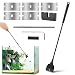 Ovrilossa Fish Tank Scraper Cleaner, 21" Handheld Aquarium Cleaning Tool Length Adjustable Scraper Brushes Set for Fish Ree-f Plant Glass Tank (Color:Black)