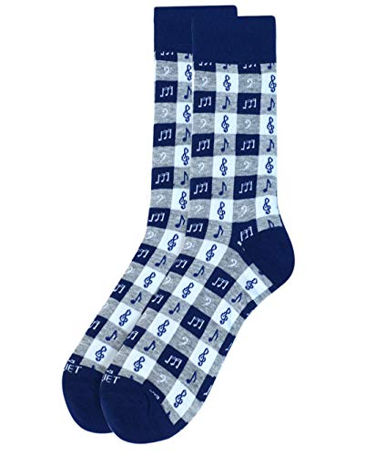 Men's Hipster Music Notes Crew trouser and Dress Socks