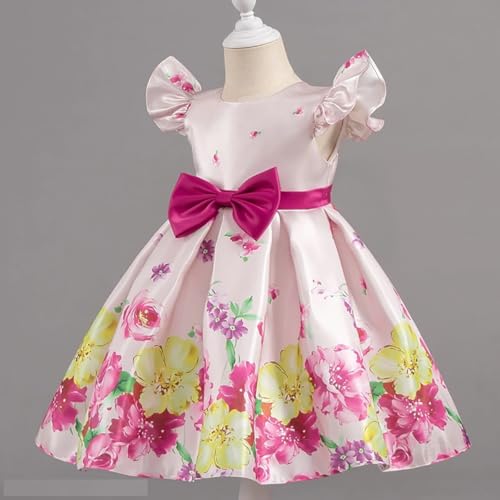 Image of Buy & Try PALLVI Girls' Printed Satin Sleeveless Frock & Dress for Kids | Soft & Comfortable Birthday Outfit for Girls | Stylish Printed Design