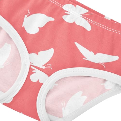 Girls Underwear Toddler 2t Cotton Little Girl Panties Designer Briefs Underpants White Butterfly Coral Pink4