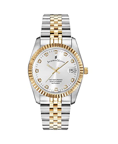 Jacques Du Manoir Ladies Swiss Made Inspiration Silver & Gold Plated Stainless Steel Bracelet Watch