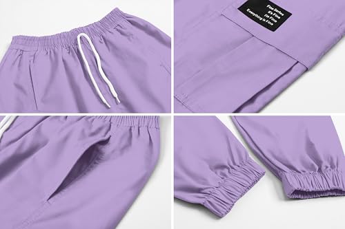 Image of SANGTREE Girls Fall Winter Clothing Sets, Girls Long Sleeve Crop Top and Cargo Jogger Pants Outfit Set,4T-14 Years