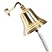 ARSUK Campanilla náutica, de latón Macizo para la Marina, para la Cena en la Escuela, en Barco, para la recepción, decoración del hogar, para Colgar en la Pared, Campana Antigua (3" Latón Sólido)