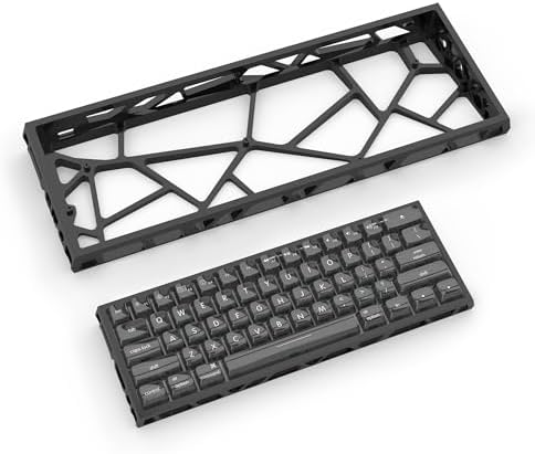 kutethy KY60 Hollow Out Aluminum Keyboard Case,60% Mechanical Keyboard Shell Custom Keyboard Barebones Compatible with Wooting60 Mad60 Win60 GH60 60HE (Black)