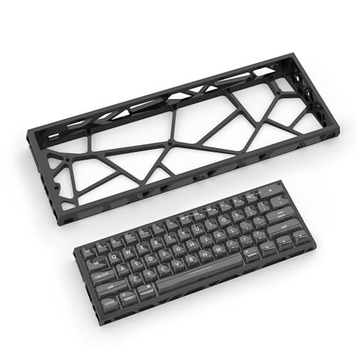 kutethy KY60 Hollow Out Aluminum Keyboard Case,60% Mechanical Keyboard Shell Custom Keyboard Barebones Compatible with Wooting60 Mad60 Win60 GH60 60HE (Black)