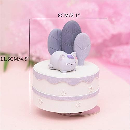Cartoon Sweet Rotating Music Box Cute Animals Music Box Creative Resin Crafts Gifts for The New Year Home Decoration Modern (Color : A) (B)