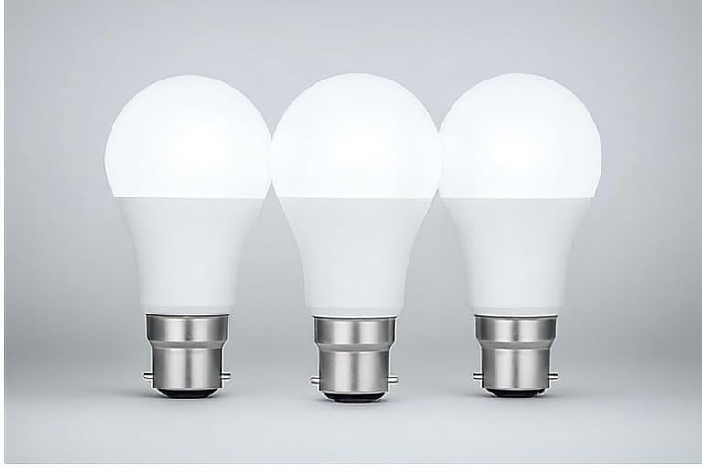 B22 LED Bulb Bayonet Cool White 3000K Energy Saving Lightbulbs, Non-dimmable, Pack of 3 (12, Watts)