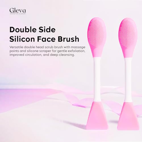 Image of Gleva Silicone Face Mask Brush Beauty Tool, Facial Mud Mask Applicator, Clay Mask, Facial Mask Brushes, Flexible Charcoal Mask Brush for Girl & Women (Rose)