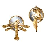 Design Toscano Art Deco Wall MirrorsSet Includes: Dragonfly and Lady of the Lake