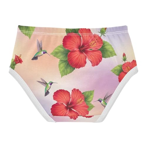 Vibrant Flowers Leaves Hummingbirds Toddler Girls Underwear 2t Cotton Little Girl Panties Florals Kids Undies Briefs2